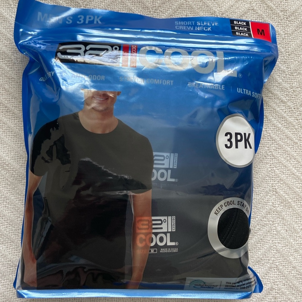 32 Degrees Cool 3 Pack Teen Short Sleeve Crew Neck